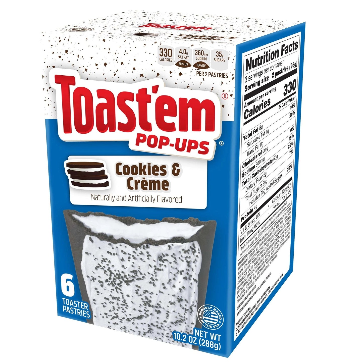 Toast'em Pop - Ups Frosted Cookies & Creme 288g - Tornado