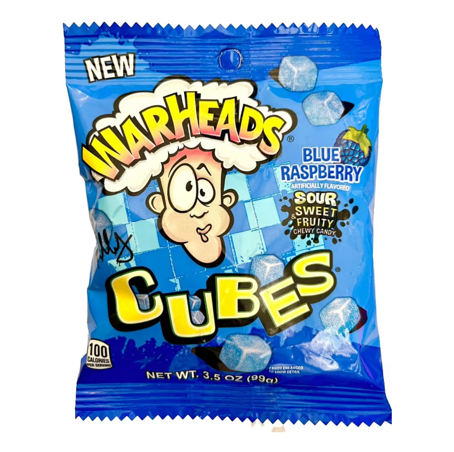 Warheads Blue Raspberry Cubes 99g