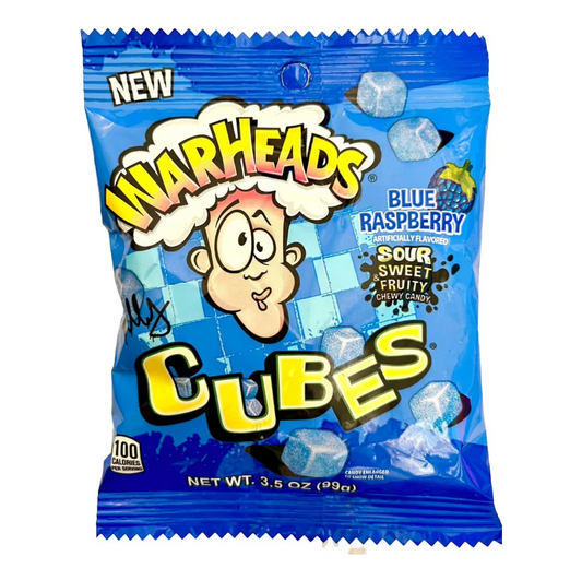 Warheads Blue Raspberry Cubes 99g